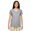 Gildan Women's Sport Grey 5.3 oz. V-Neck T-Shirt