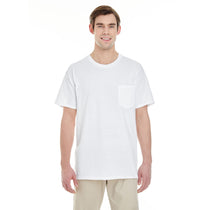 Gildan Men's White Heavy Cotton 5.3 oz. Pocket T-Shirt