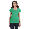 Gildan Women's Heather Irish Green SoftStyle 4.5 oz. Fitted V-Neck T-Shirt