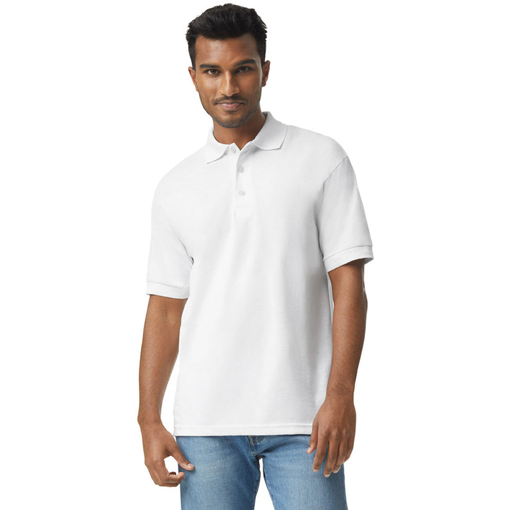 Gildan Men's White 6 oz. 50/50 Jersey Polo