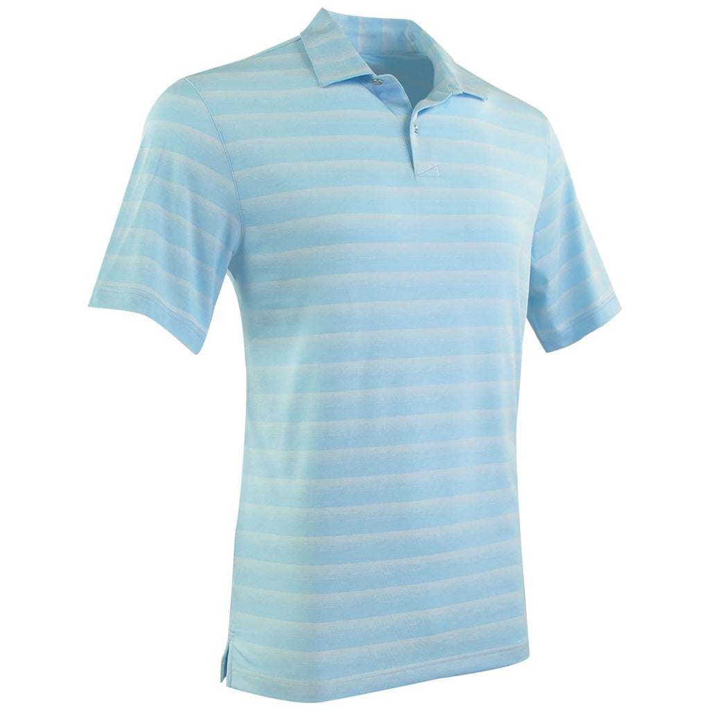 Greg Norman Men's Seaside Blue Heather LAB Stripe Polo