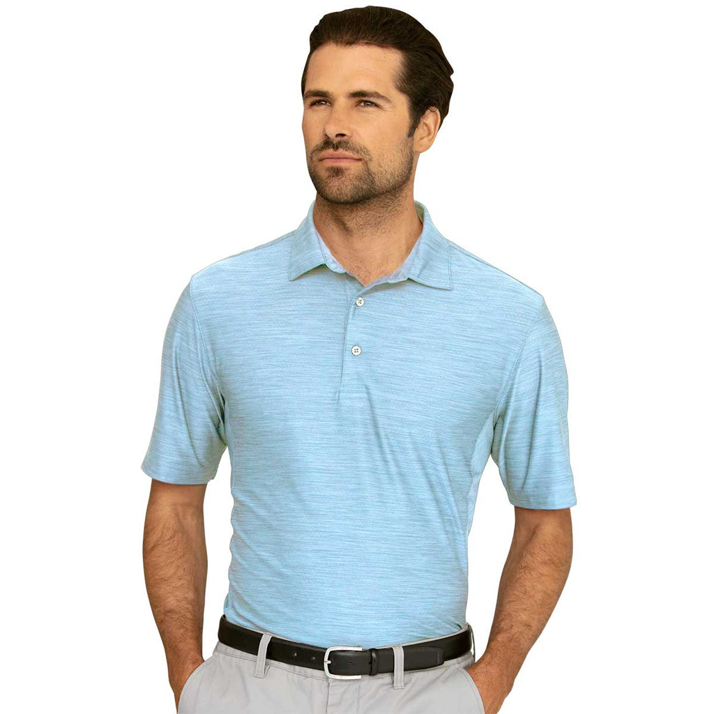 Greg Norman Men's Blue Mist Heather Play Dry Solid Polo