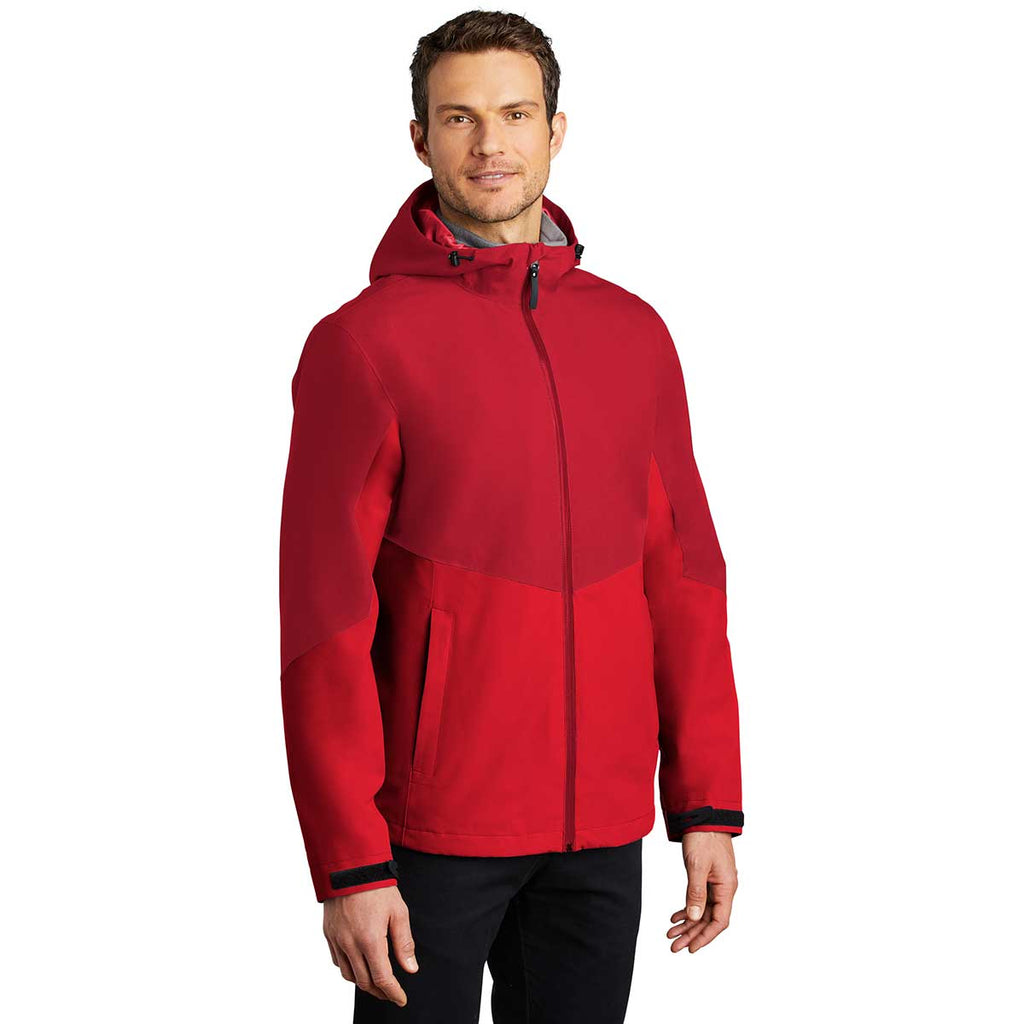 Port Authority Men's Sangria/True Red Tech Rain Jacket