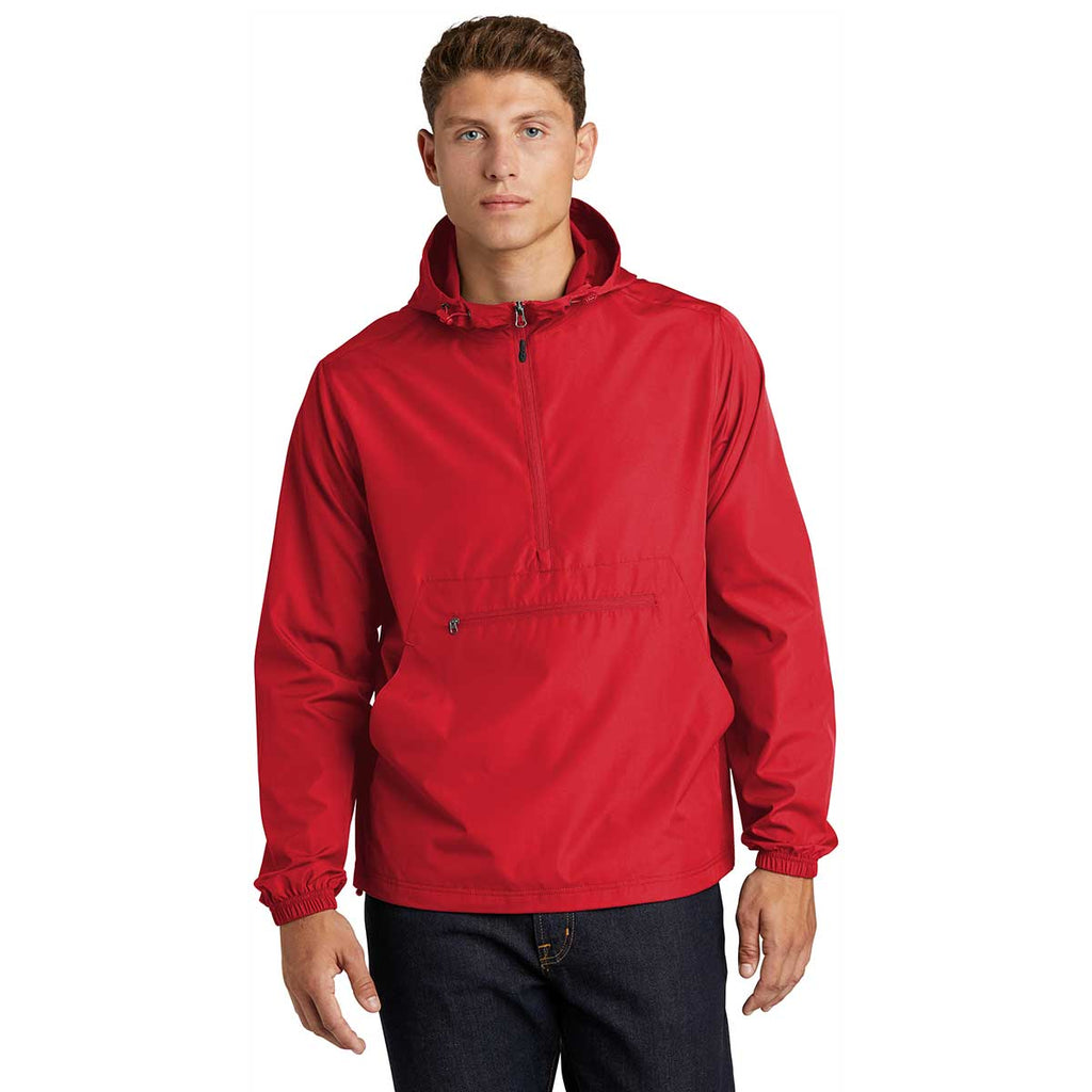 Sport-Tek Men's True Red Packable Anorak