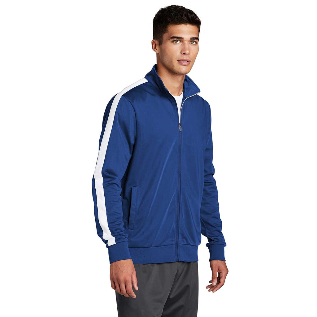 Sport-Tek Men's True Royal/White Tricot Track Jacket