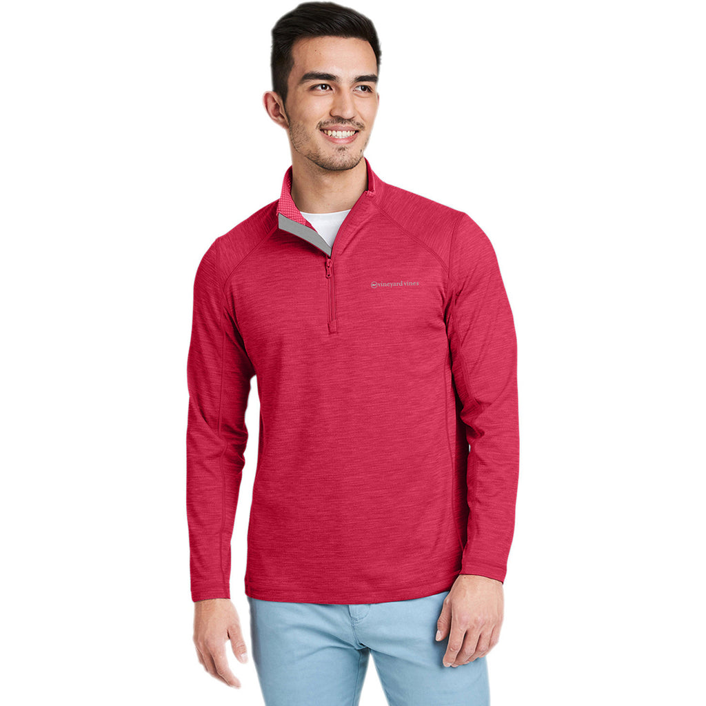 Vineyard Vines Men's Collegiate Red Sankaty Quarter-Zip Pullover