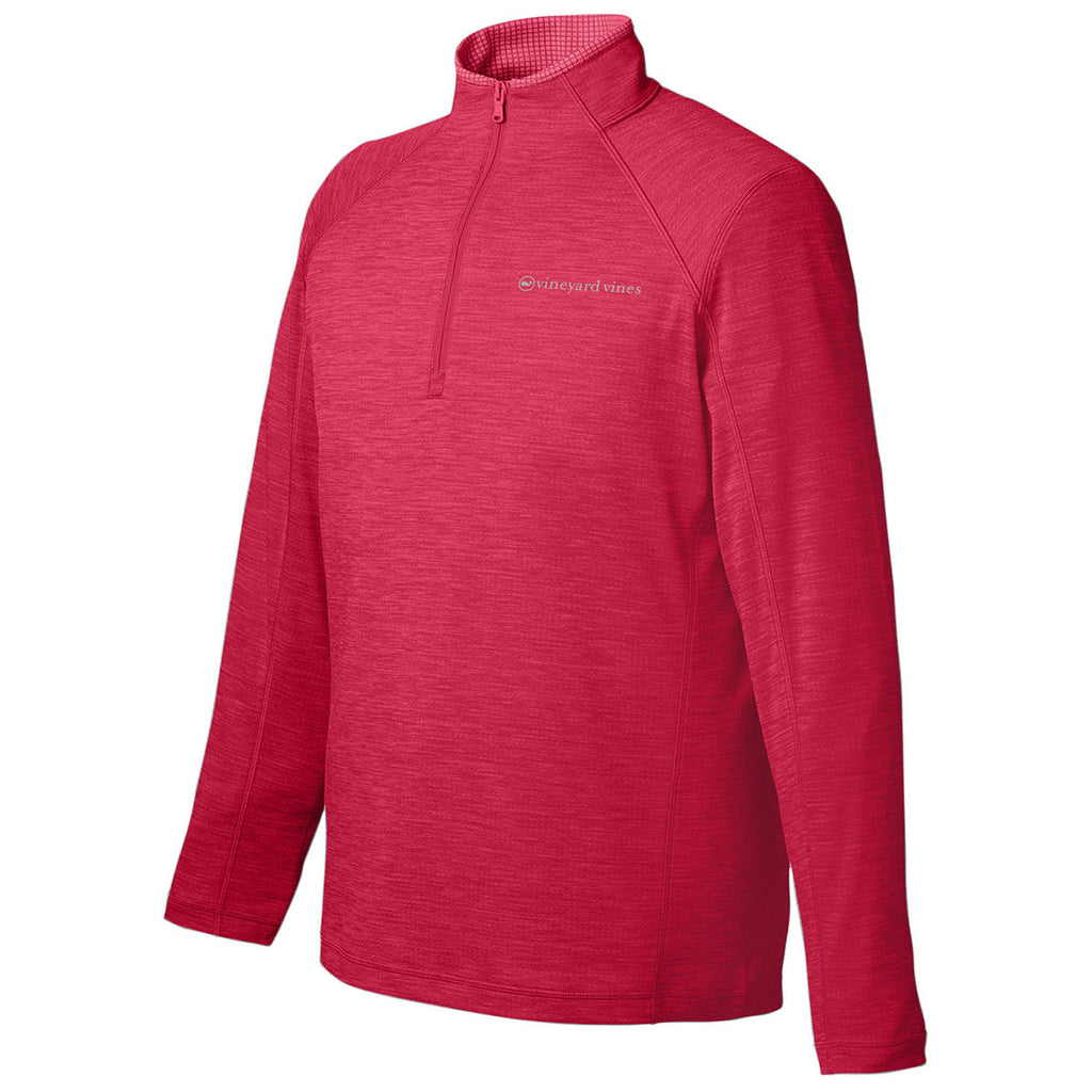 Vineyard Vines Men's Collegiate Red Sankaty Quarter-Zip Pullover