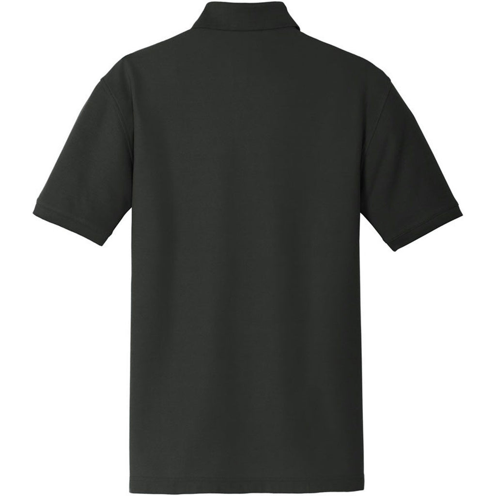 Port Authority Men's Deep Black Core Classic Pique Pocket Polo