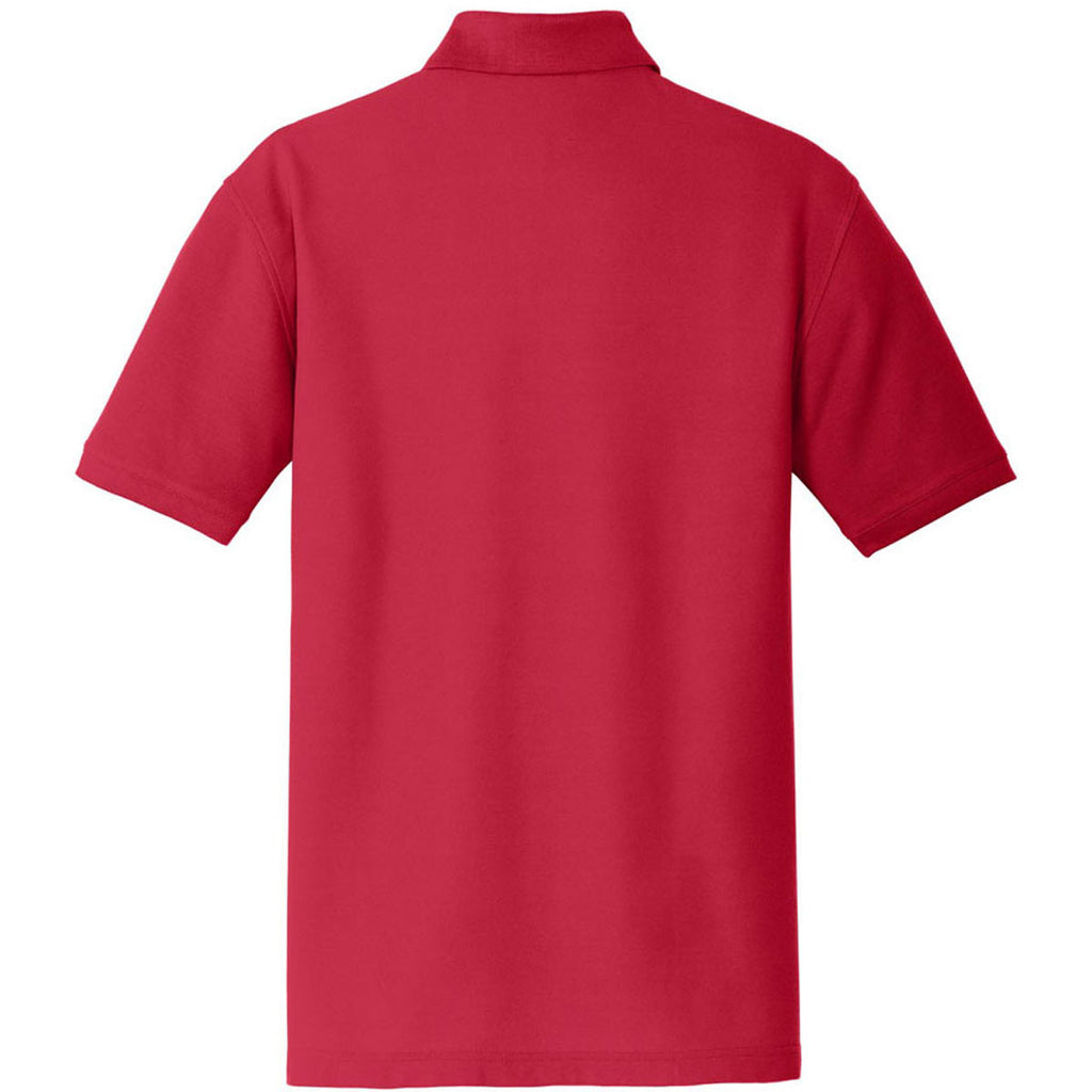 Port Authority Men's Rich Red Core Classic Pique Polo