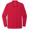 Port Authority Men's Rich Red Dry Zone UV Micro-Mesh Long Sleeve Polo