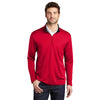 Port Authority Men's Red/Black Silk Touch Performance Quarter Zip