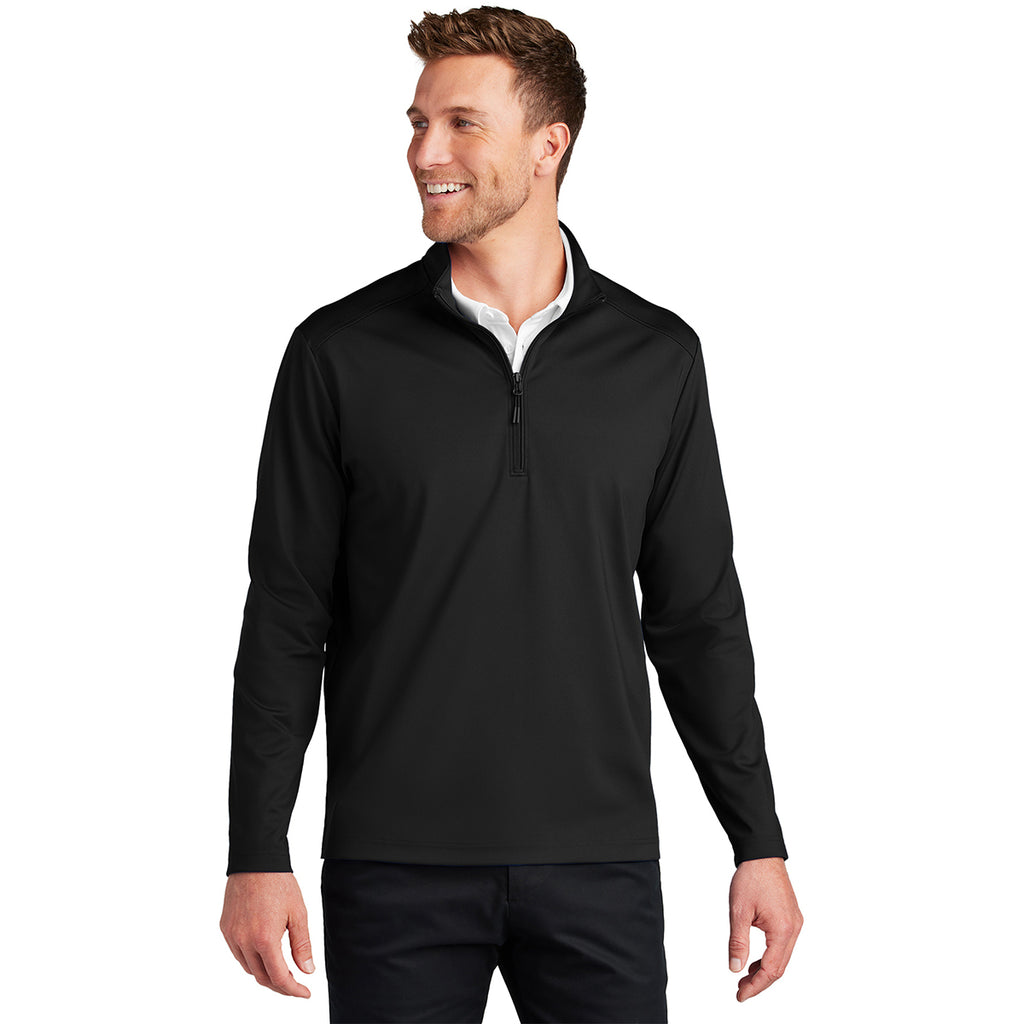 Port Authority Men's Deep Black C-FREE Double Knit 1/4-Zip