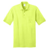 Port & Company Men's Safety Green Core Blend Jersey Knit Pocket Polo