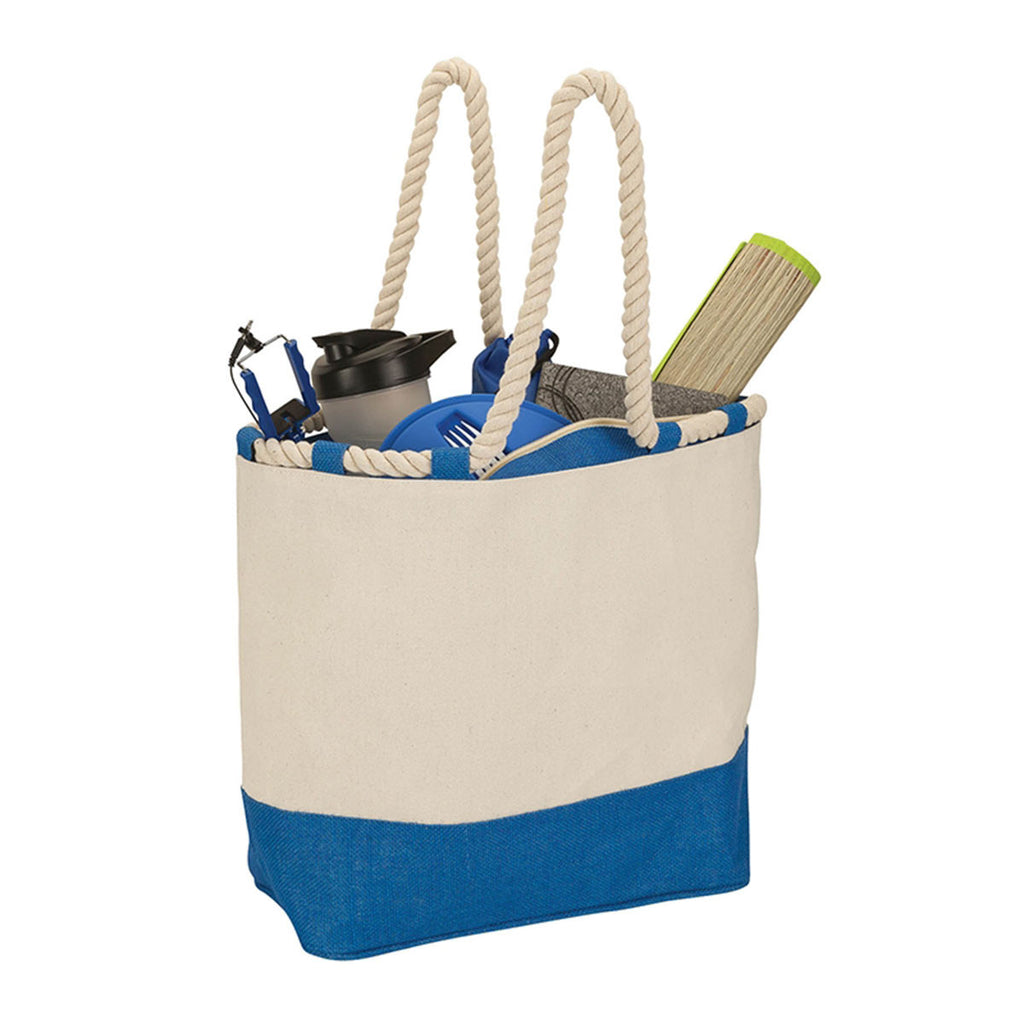 Logomark Blue Canvas and Jute Tote