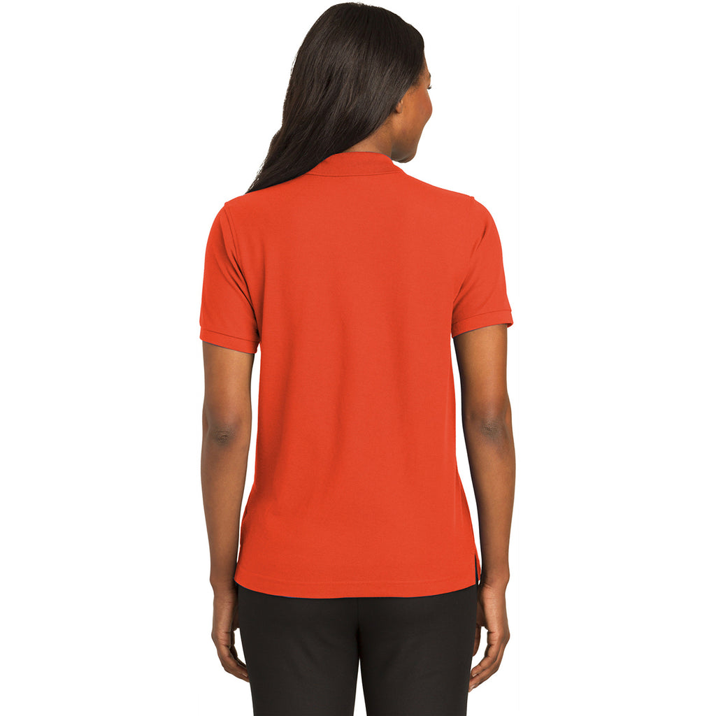 Port Authority Women's Orange Silk Touch Polo