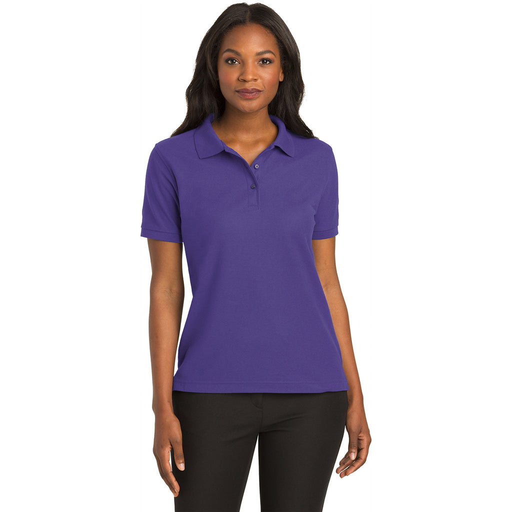 Port Authority Women's Purple Silk Touch Polo