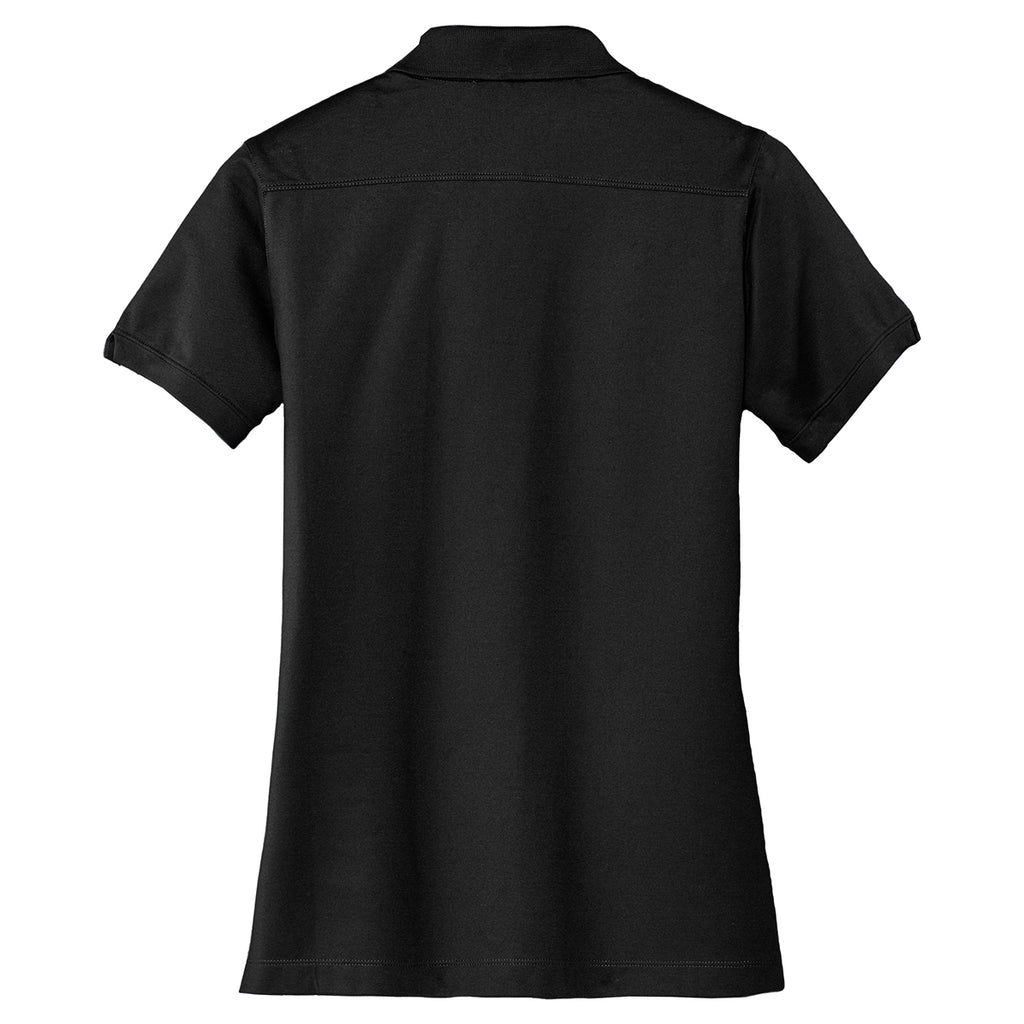 Port Authority Women's Black Stretch Pique Polo