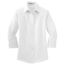 Port Authority Women's White 3/4-Sleeve Easy Care Shirt