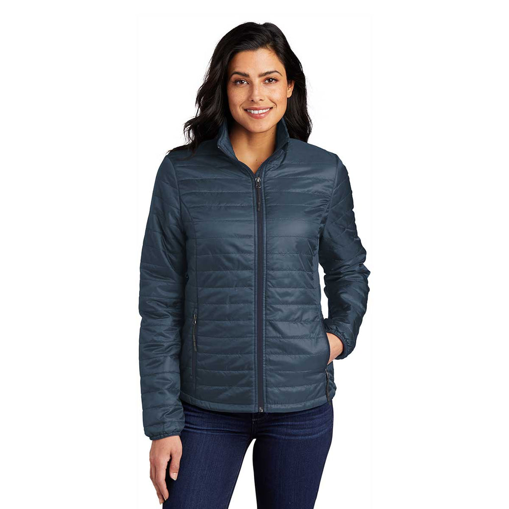 Port Authority Women's Regatta Blue/ River Blue Packable Puffy Jacket