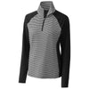 Cutter & Buck Women's Black Forge Tonal Stripe Half Zip