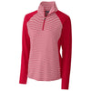 Cutter & Buck Women's Cardinal Red Forge Tonal Stripe Half Zip