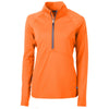 Cutter & Buck Women's Orange Burst Adapt Eco Knit Recycled Half Zip Pullover