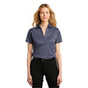 Port Authority Women's Navy Heather Heathered Silk Touch Performance Polo