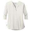 Port Authority Women's Ivory Chiffon Concept 3/4-Sleeve Soft Split Neck Top