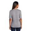 Port Authority Women's Graphite/White Stretch Heather Open Neck Top