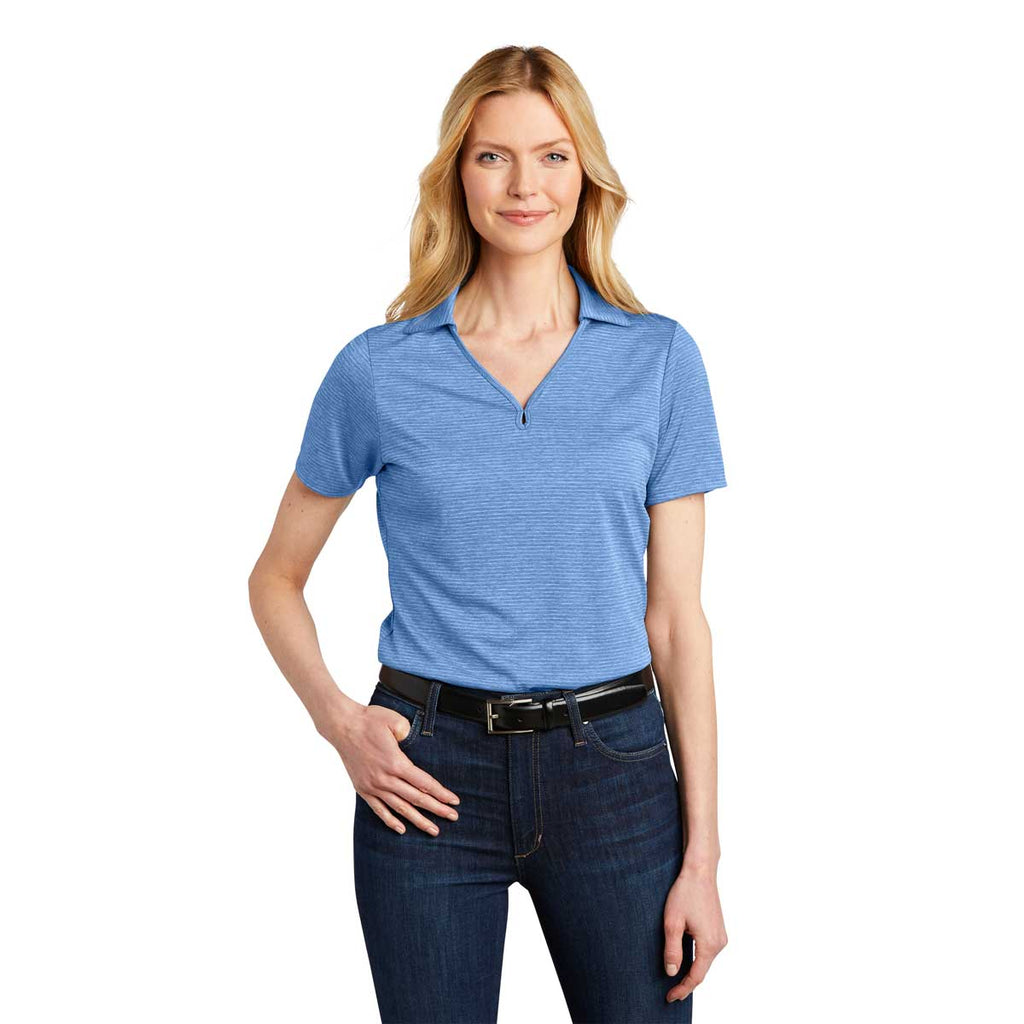 Port Authority Women's Carolina Blue Shadow Stripe Polo