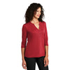 Port Authority Women's Rich Red UV Choice Pique Henley