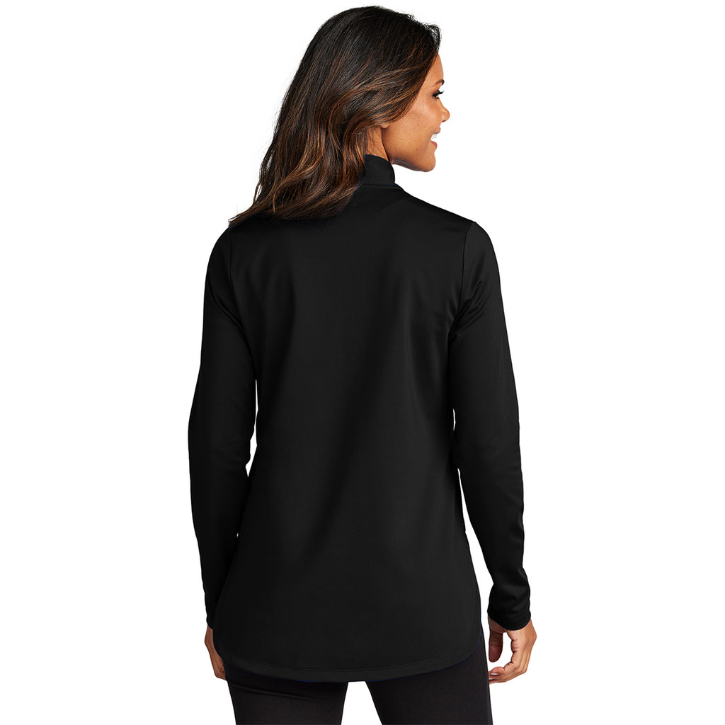 Port Authority Women's Deep Black C-FREE Double Knit 1/4-Zip