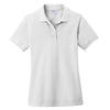 Port & Company Women's White Ring Spun Pique Polo