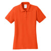 Port & Company Women's Orange Core Blend Pique Polo