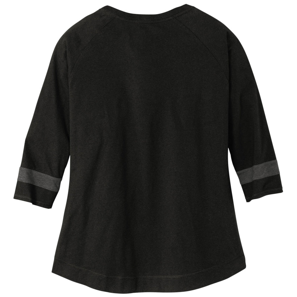 New Era Women's Black Solid/ Graphite Tri-Blend 3/4-Sleeve Tee