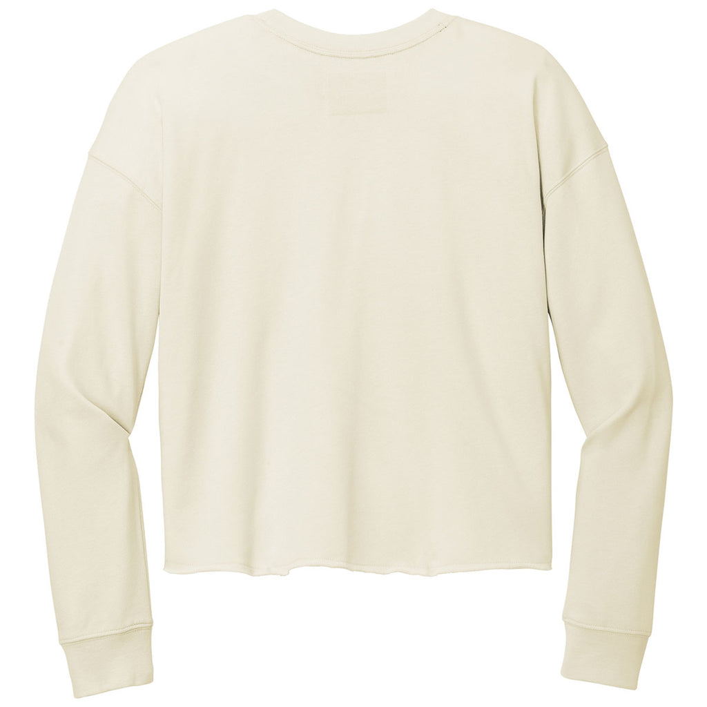 New Era Women's Soft Beige Tri-Blend Fleece Crop Crew