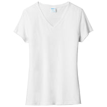 Port & Company Women's White Tri-Blend V-Neck Tee