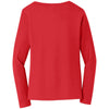 Port & Company Women's Bright Red Long Sleeve Fan Favorite V-Neck Tee