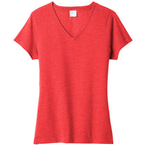 Port & Company Women's Bright Red Heather Fan Favorite Blend V-Neck Tee