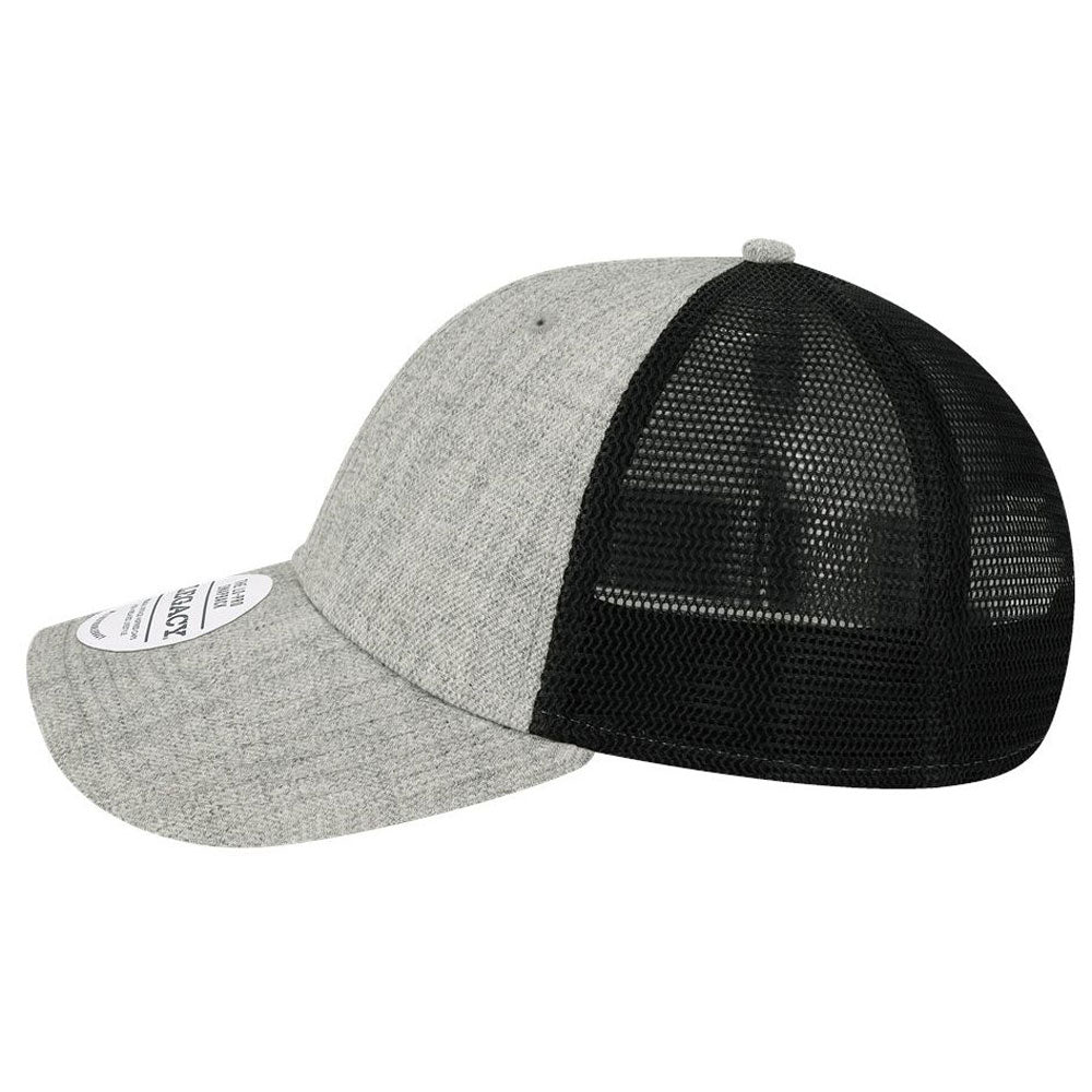 Legacy Heather Grey/Black Lo-Pro Snapback Trucker Cap