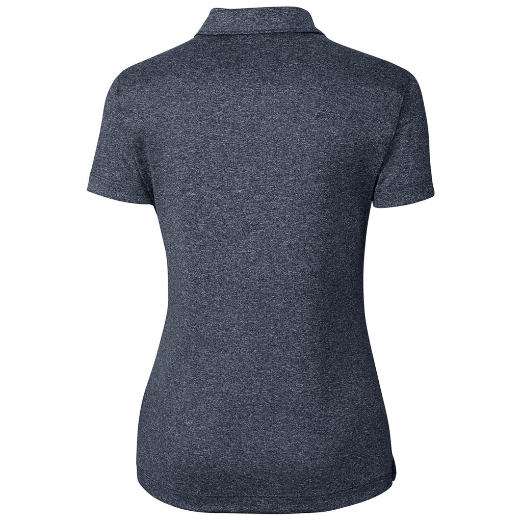 Clique Women's Navy Heather Charge Active Short Sleeve Polo