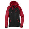 Sport-Tek Women's Black/Deep Red Sport-Wick Varsity Fleece Full-Zip Hooded Jacket