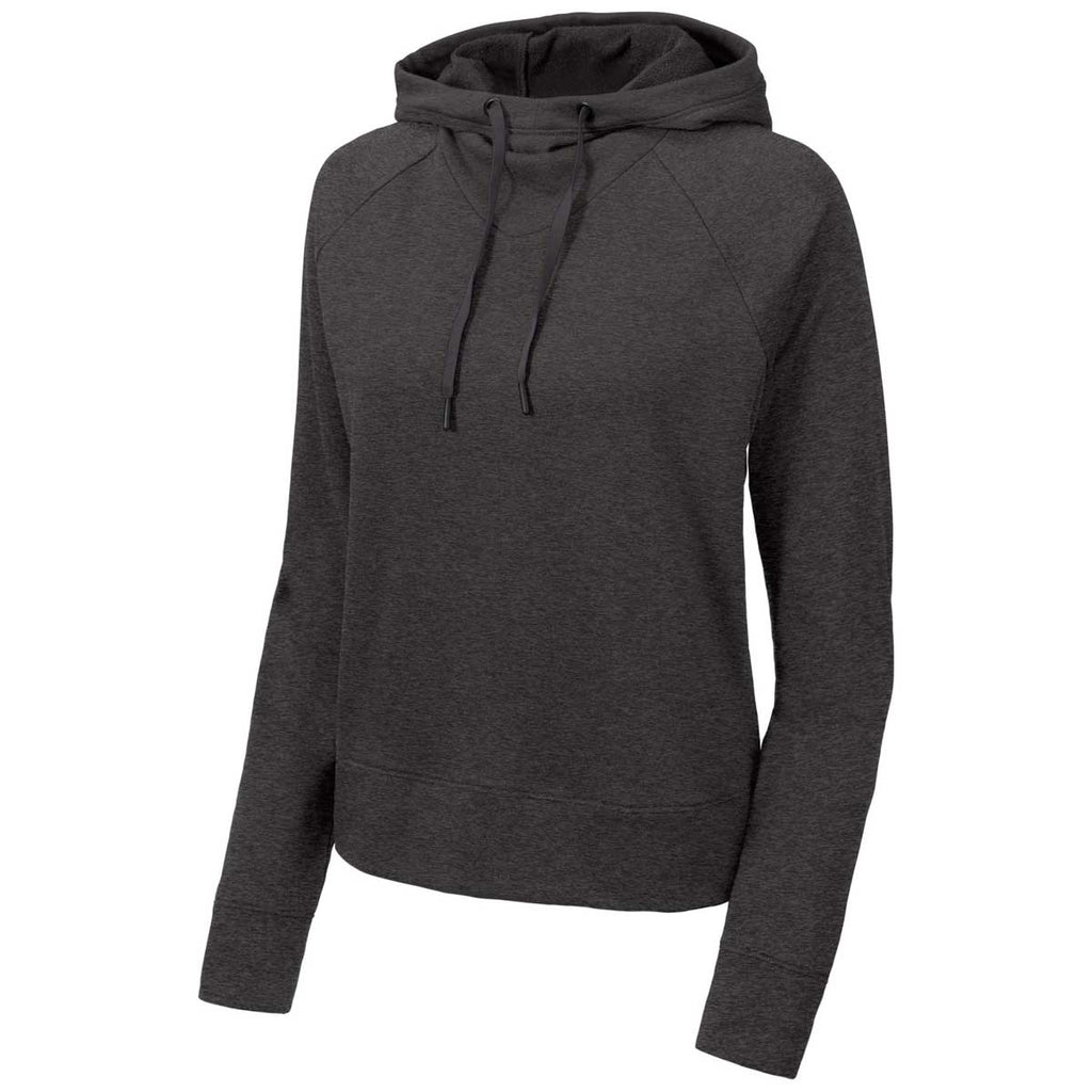 Sport-Tek Women's Heather Black Lightweight French Terry Pullover Hoodie