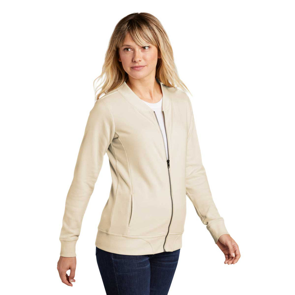 Sport-Tek Women's Ecru Lightweight French Terry Bomber