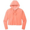 Sport-Tek Women's Soft Coral Heather PosiCharge Tri-Blend Wicking Fleece Crop Hoodie