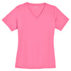 Sport-Tek Women's Bright Pink PosiCharge RacerMesh V-Neck Tee