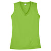 Sport-Tek Women's Lime Shock Sleeveless PosiCharge Competitor V-Neck Tee