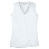 Sport-Tek Women's White Sleeveless PosiCharge Competitor V-Neck Tee