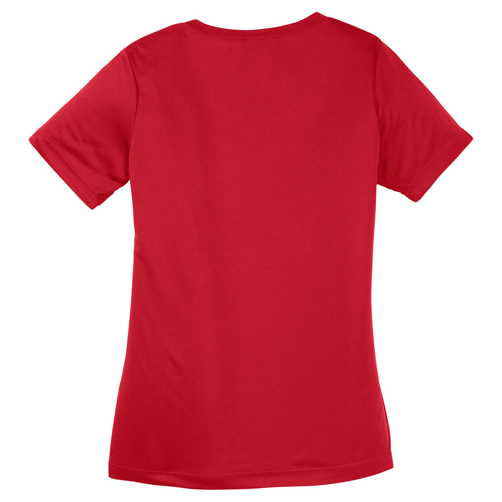 Sport-Tek Women's True Red PosiCharge Competitor V-Neck Tee