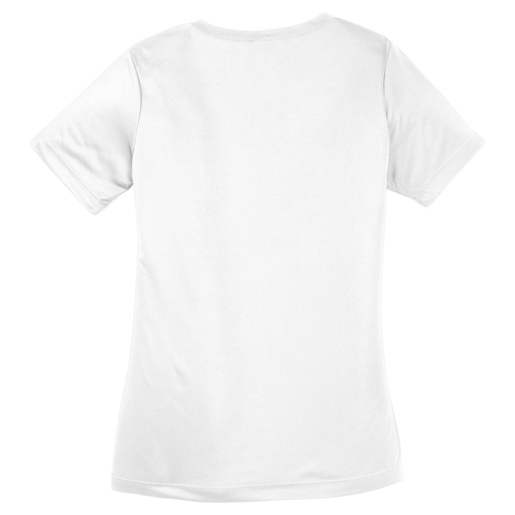 Sport-Tek Women's White PosiCharge Competitor V-Neck S/S T-Shirt